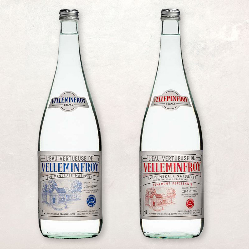 Eau pétillante Velleminfroy bouteille verre vintage 1L - Carré de Boeuf  Rungis