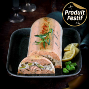 Bûche saumon, fèves...