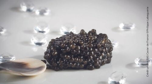 Caviar français d'Aquitaine maturé entrée Saint Valentin