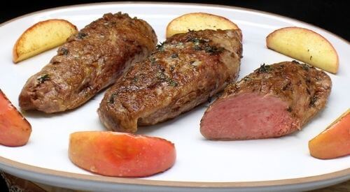 filet mignon de porc ibérique en cuisson lente et pommes snackées