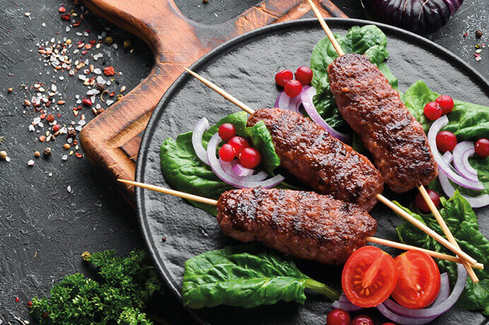 Brochettes de boeuf haché façon keftas au barbecue